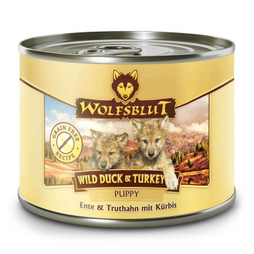 Wolfsblut konz. Wild Duck & Turkey Puppy 200g - kachna a krůta